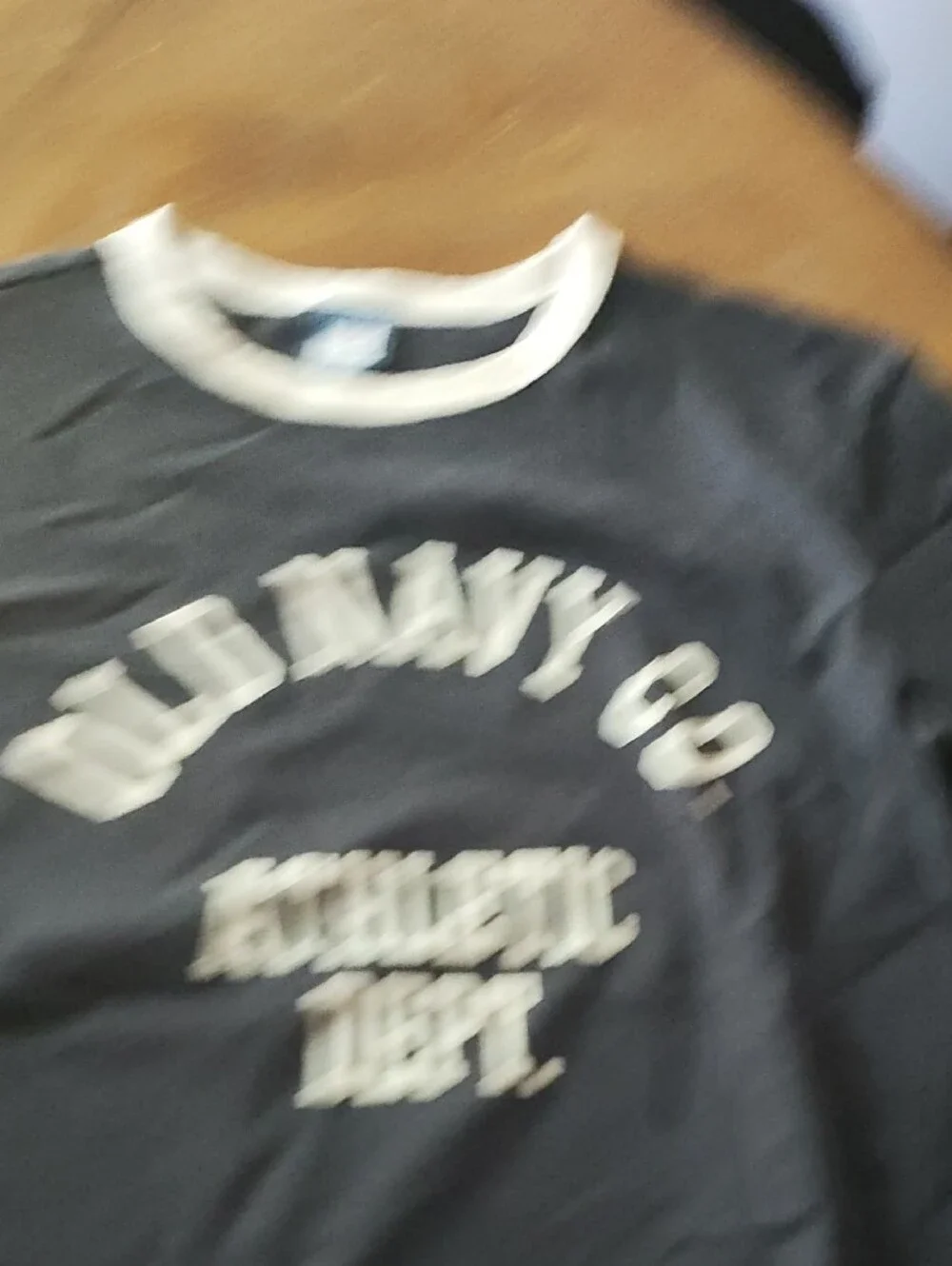 Old Navy Navy Blue Ringer T-Shirt with White Trim